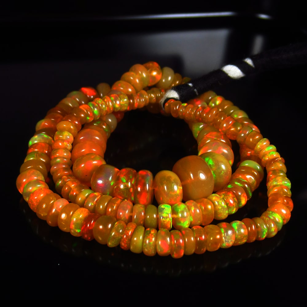 53.25 Ct Natural 140 Drilled Multi-color Fire Opal Loose Beads  Certified Natural earthmined (1 of 2)