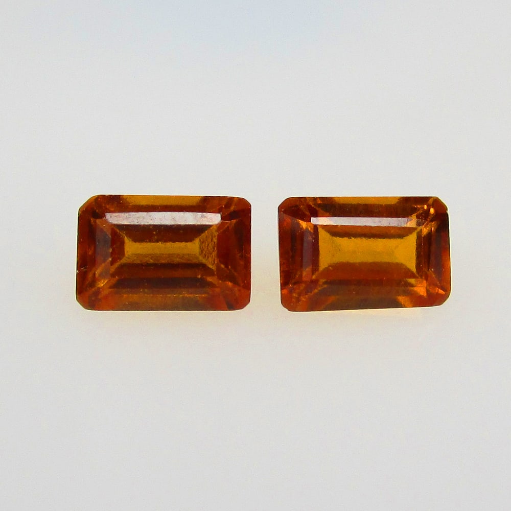 1.64 Ct Natural Hessonite Garnet Pair Loose Stones: Weight - 1.64 Ct / Size - 6.20 x 4.10 x 3.20 mm / 2 Pc's / Shape - Octagon Cut / Clarity - VVS / Origin - Nigeria / Treatment - None