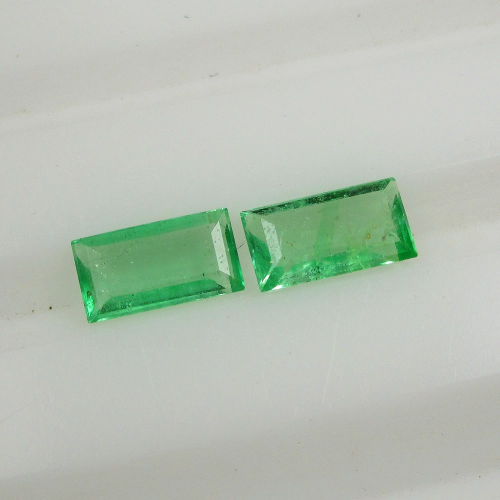 0.44 Ct Natural Emerald Pair Loose Stones (1 of 2)