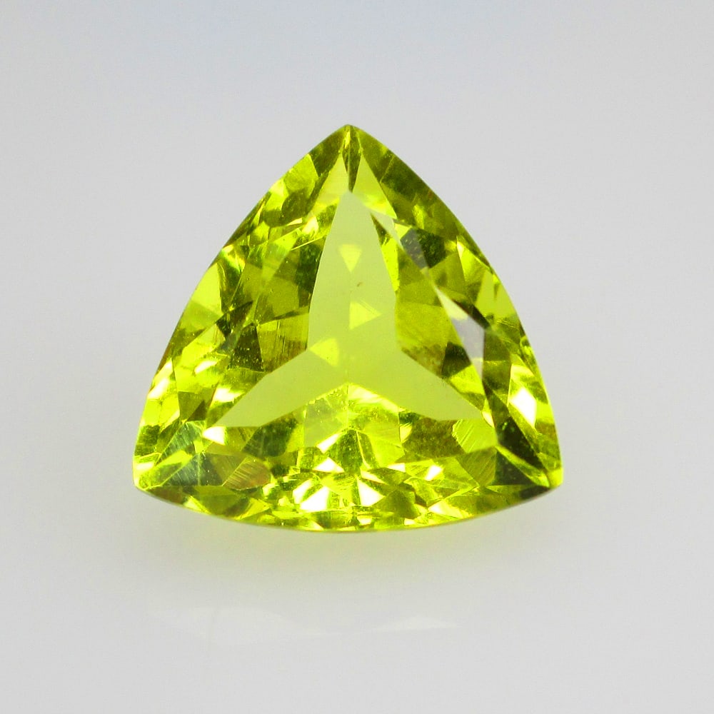 3.35 Ct Natural Lemon Quartz Loose Stone: Weight - 3.35 Ct / Size - 10.70 x 10.50 x 6.20 mm / Top Quality Luster / Excellent Trillion Cut / Origin - Brazil / Treatment - None