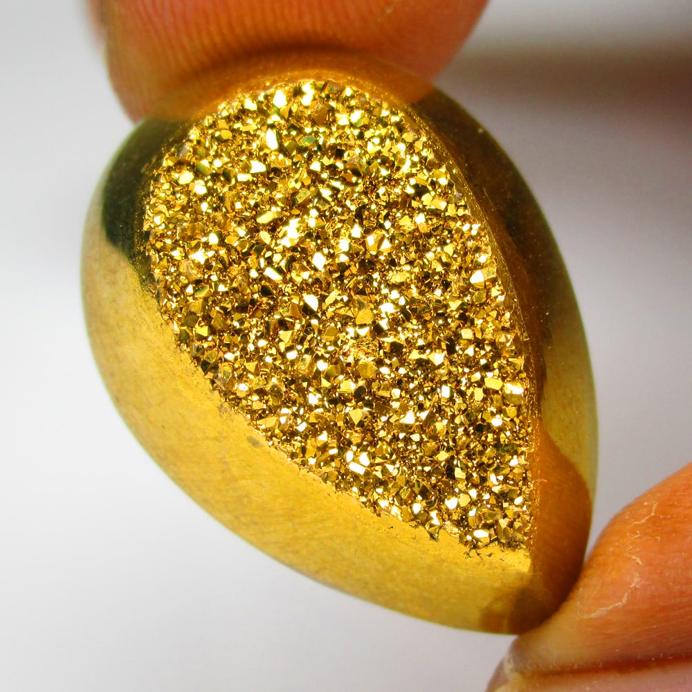 21.72 Ct Natural Gold Plated Drozy Agate Loose Stone (1 of 2)