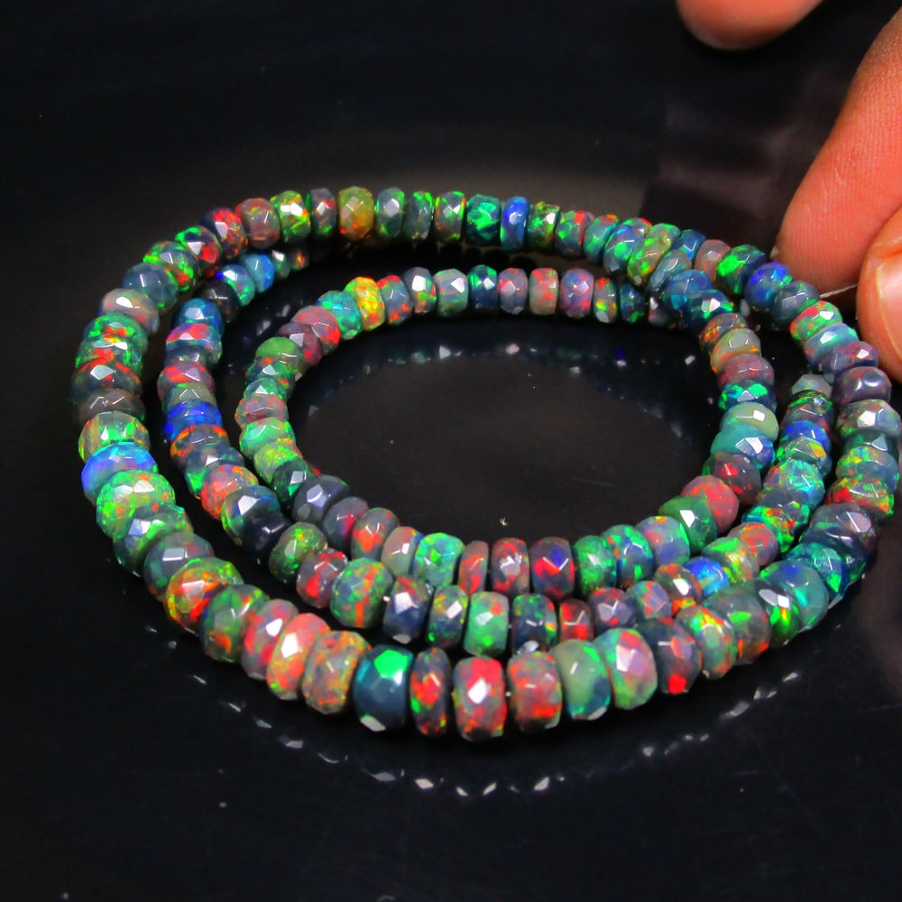 62.85 Ct Natural Black Fire Opal Loose Beads (1 of 3)
