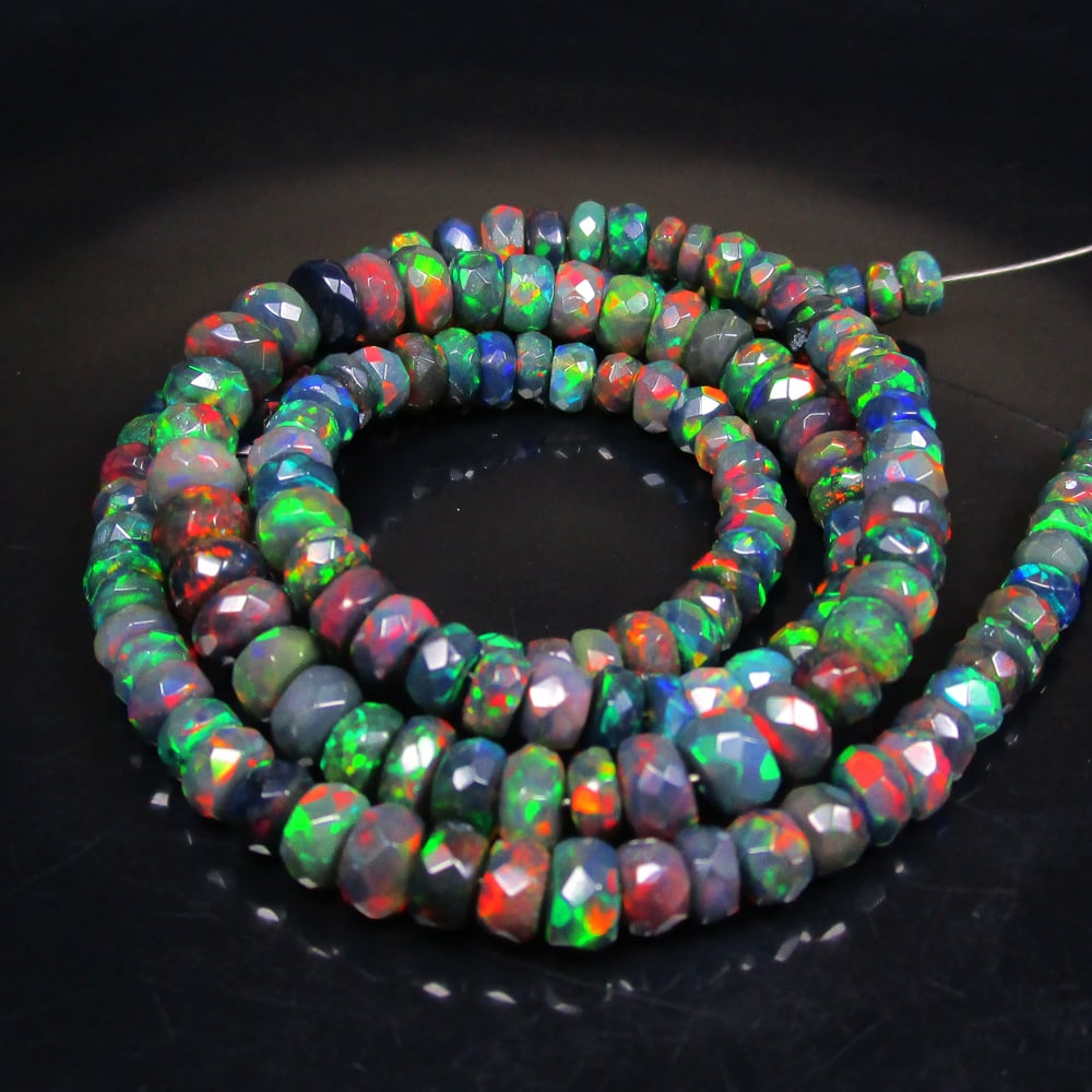 59.20 Ct Natural Black Fire Opal Loose Beads (1 of 3)