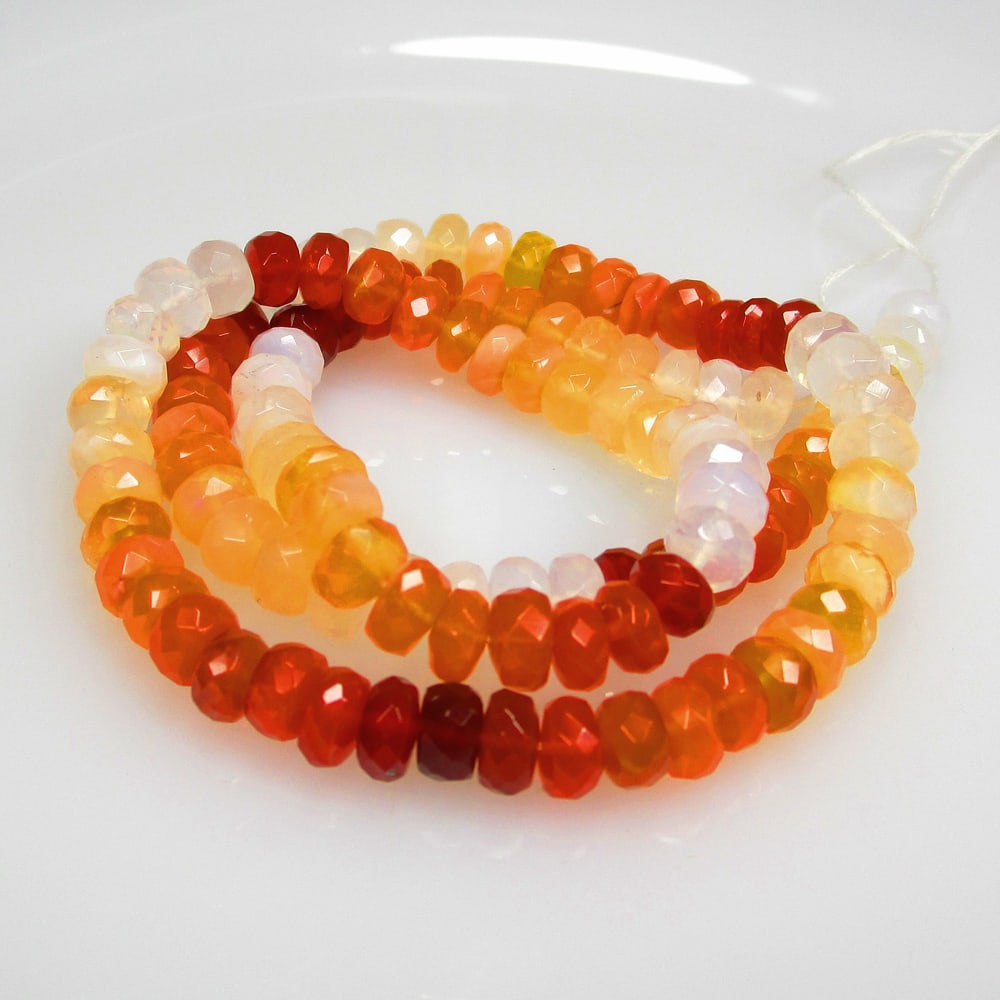 75.32 Ct Natural 116 Fire Opal Loose Beads: Weight - 75.32 Ct / Size - 5.40- 5.80 mm / 116 Pc's / 15" inches / Shape - Round Beads / Clarity - Semi-Transparent / Origin - Mexico / Treatment - None