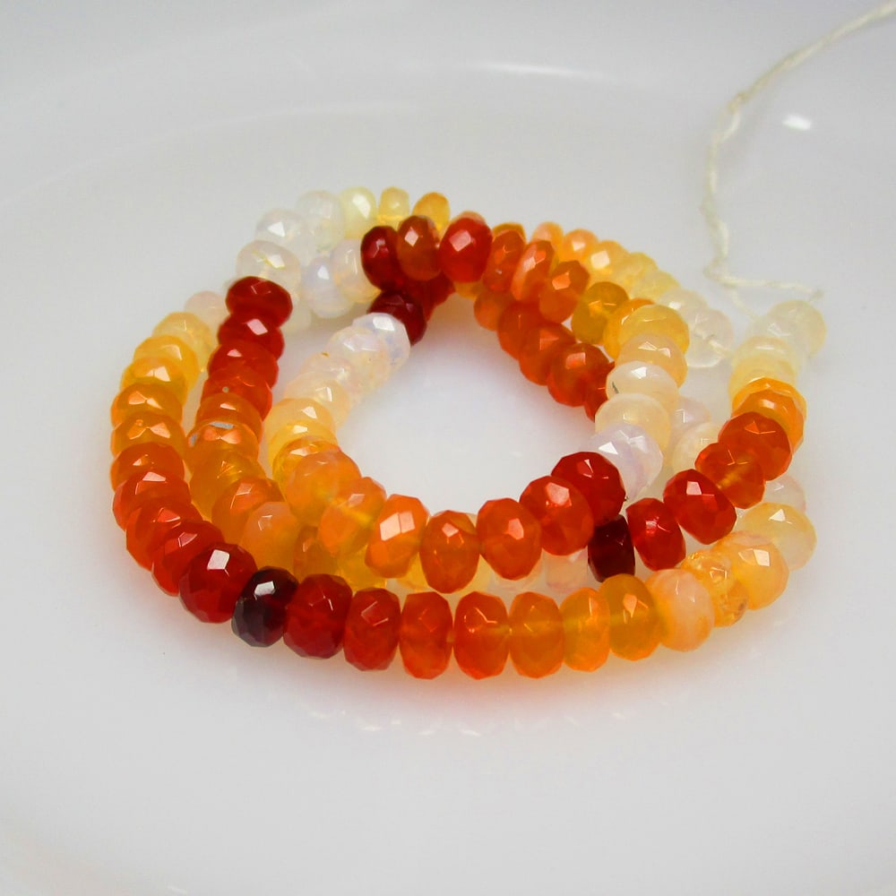 73.74 Ct Natural 115 Fire Opal Loose Beads: Weight - 73.74 Ct / Size - 5.60- 6.10 mm / 115 Pc's / 15" inches / Shape - Round Beads / Clarity - Semi-Transparent / Origin - Mexico / Treatment - None