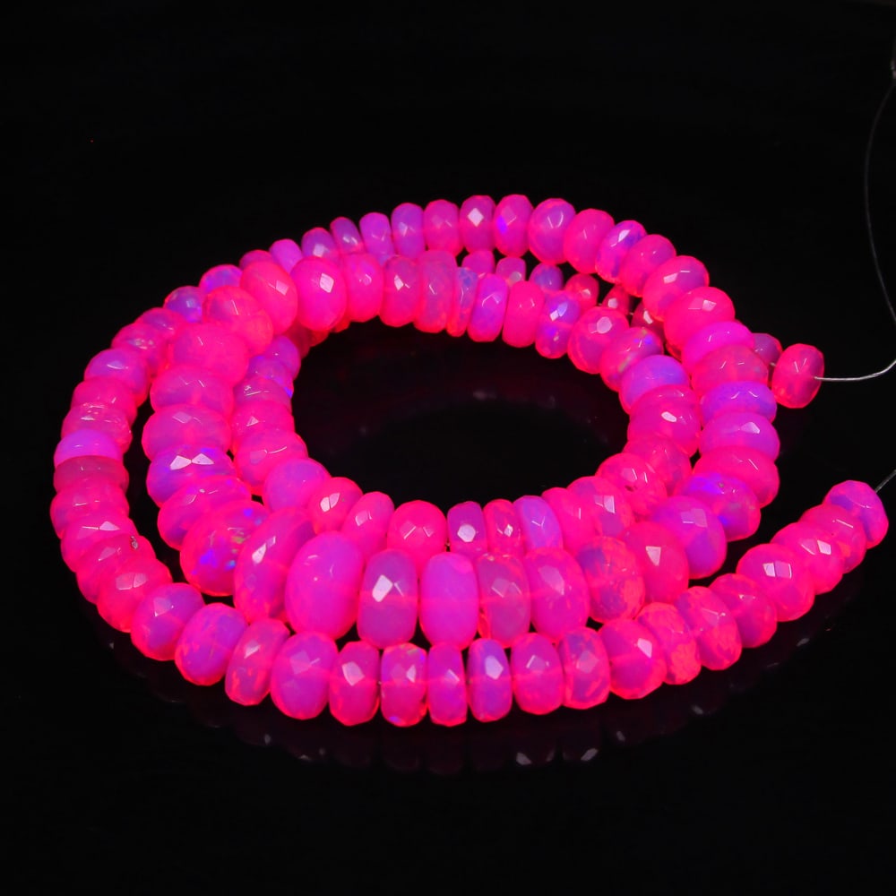 115.51 Ct Natural 114 Drilled Pink Fire Opal Loose Beads: Weight - 115.51 Ct / Size - 6.20 to 9.90 mm / Pieces - 114 No's / Shape - Round Beads / Color - Pink / Clarity - Transparent / Origin - Ethiopia / Treatment - Heated