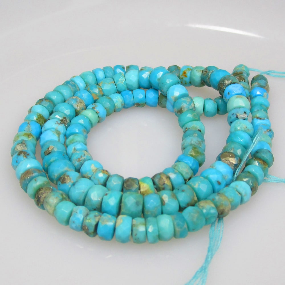 85.78 Ct Natural 131 Blue Turquoise Loose Beads (1 of 2)