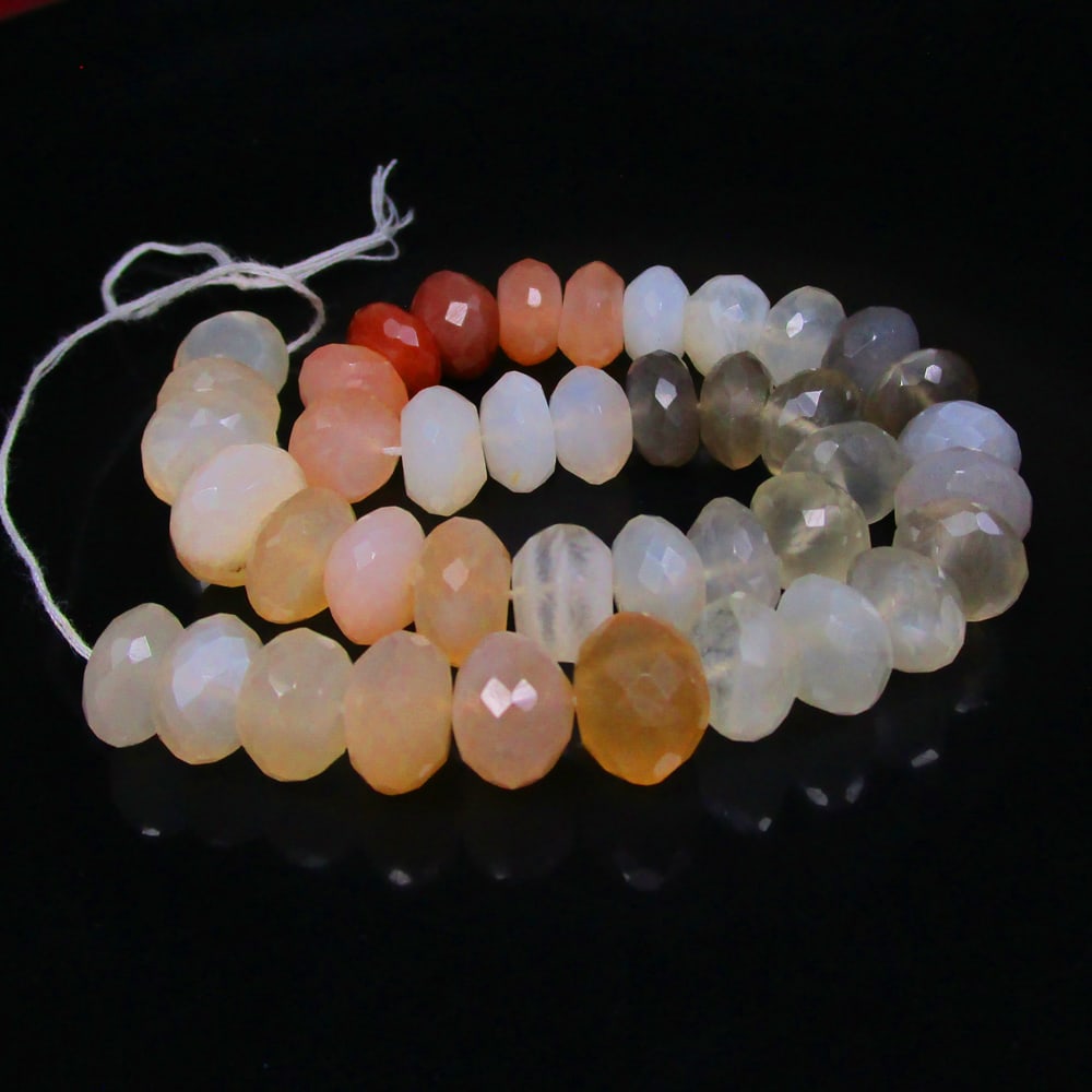 173.58 Ct Natural 41 Moonstone Loose Beads: Weight - 173.58 Ct / Size - 9.30- 10.50 mm / 41 Pc's / 10" inches / Shape - Round Beads / Clarity - Semi-Transparent / Origin - India / Treatment - None