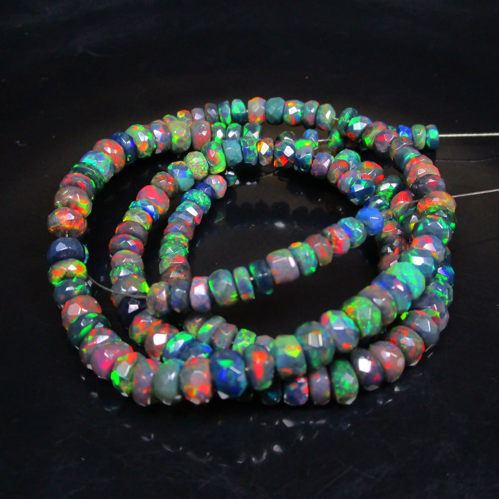 66.63 Ct Natural 174 Black Fire Opal Loose Beads (1 of 3)