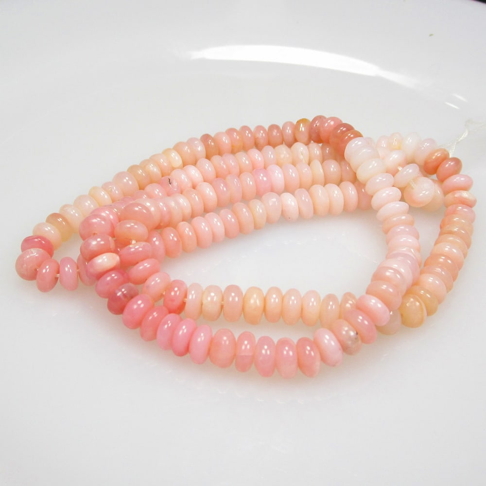 84.37 Ct Natural 169 Pink Opal Loose Beads: Weight - 84.37 Ct / Size - 5.10 - 5.70 mm / 169 Pc's / 19" inches / Shape - Round Beads / Color - Pink / Clarity - Opaque / Origin -Peru / Treatment - None