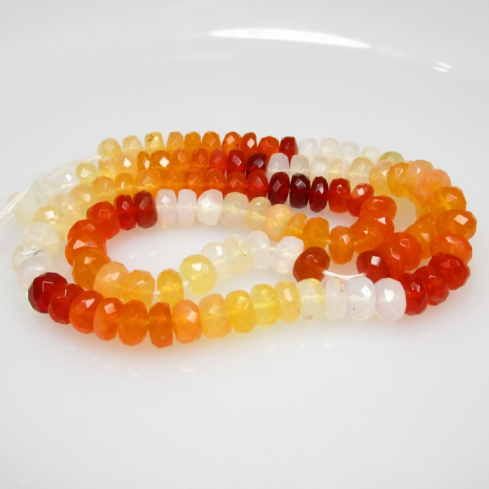 72.13 Ct Natural 113 Fire Opal Loose Beads: Weight - 72.13 Ct / Size - 5.30- 5.90 mm / 113 Pc's / 15" inches / Shape - Round Beads / Clarity - Semi Transparent / Origin - Mexico / Treatment - None