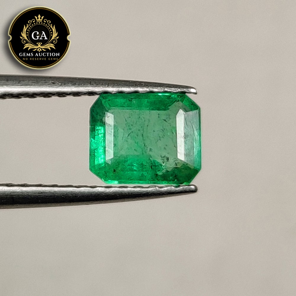 0.74 Ct Natural Leafy Green Emerald Loose Stone: Weight - 0.74 Ct / Size - 6.30 x 5.40 x 3.00 mm / Shape - Octagon Cut / Color - Green / Clarity - SI / Origin - Zambia / Treatment - Colorless Oil