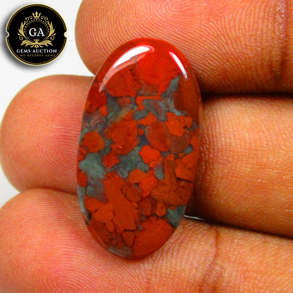 13.17 Ct Natural Yemeni Jasper Loose Stone: weight - 13.17 Ct / Size - 26.20 x 13.80 x 4.00 mm / Shape - Excellent Oval Cab / Origin - Brazil / Treatment - None