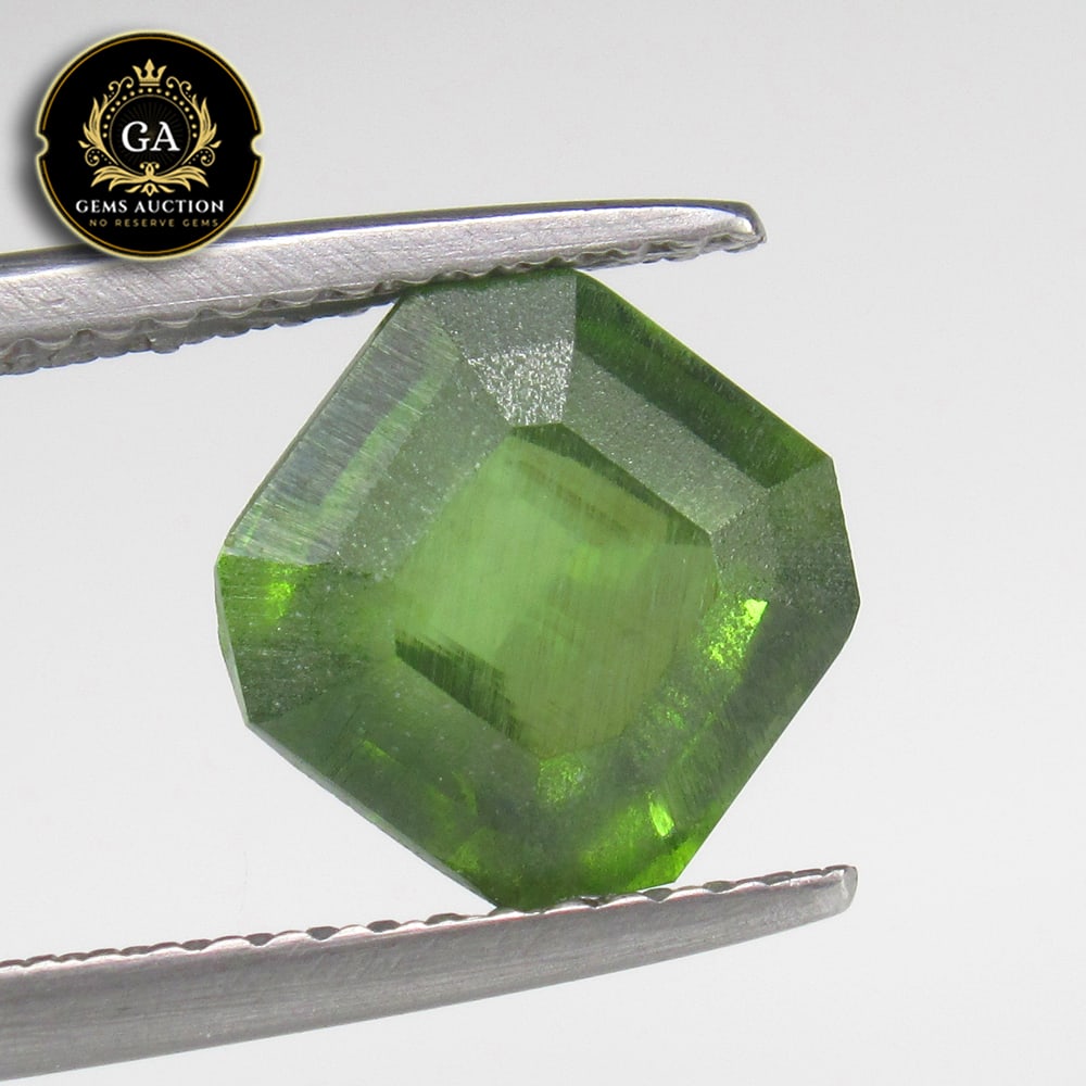 2.98 Ct Natural Green Zircon Loose Stone: Weight - 2.98 Ct / Size - 8.00 x 8.00 x 4.50 mm / Shape - Octagon Cut / Color - Green / Clarity - VVS / Origin - Cambodia / Treatment - Gentle Heat