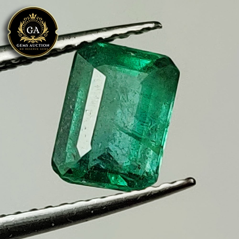 1.32 Ct Natural Zambian Emerald Octagon Cut Loose Stone: Weight - 1.32 Ct / Size - 8.00 x 5.90 x 3.80 mm / Shape - Octagon Cut / Color - Green / Clarity - SI / Origin - Zambia / Treatment - Colorless Oil