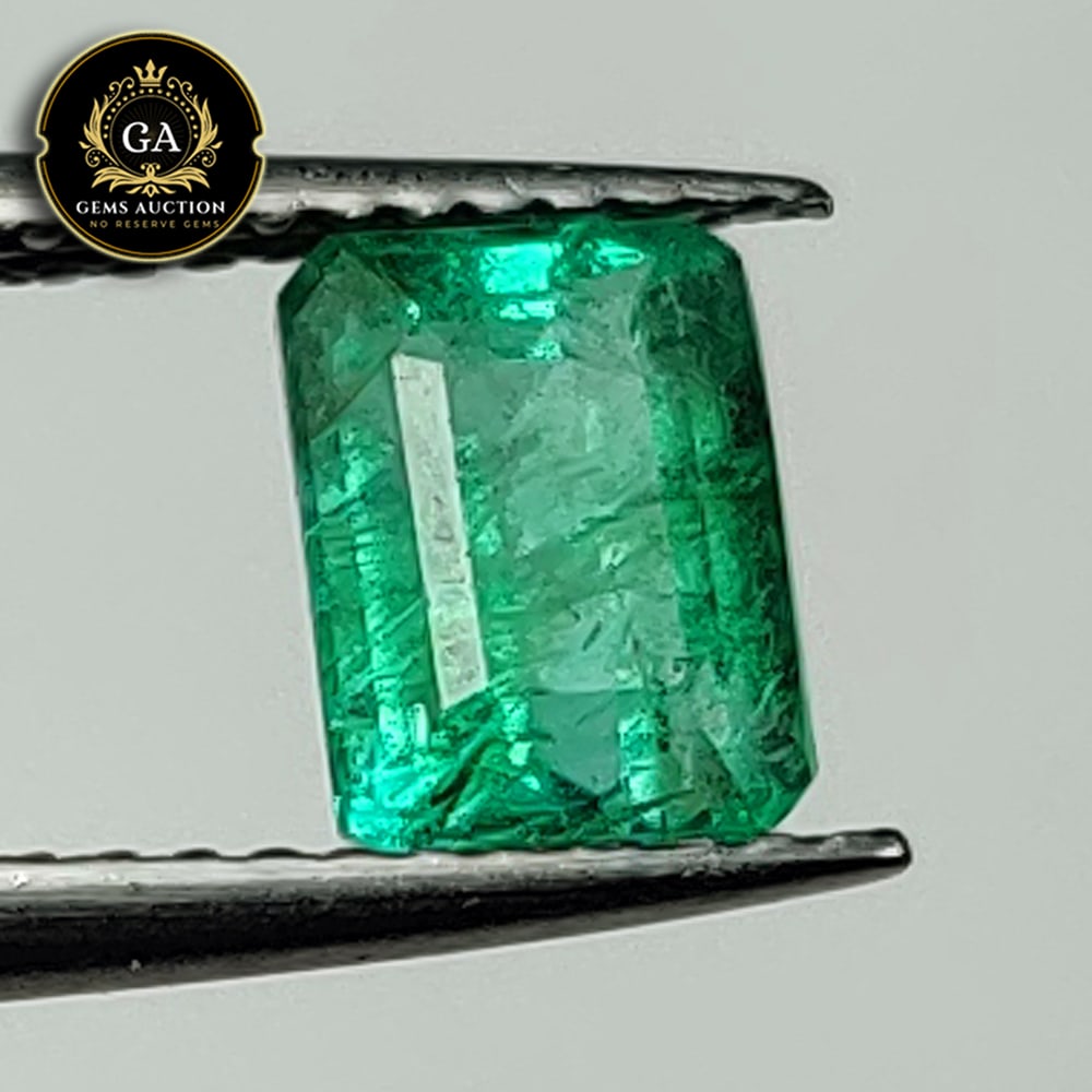 1.76 Ct Natural Zambian Emerald Octagon Cut Loose Stone: Weight - 1.76 Ct / Size - 8.10 x 6.30 x 4.50 mm / Shape - Octagon Cut / Color - Green / Clarity - SI / Origin - Zambia / Treatment - Colorless Oil