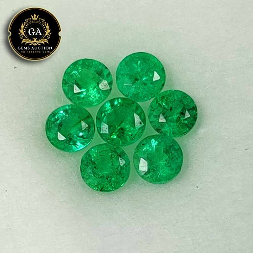 1.21 Ct Natural Zambian Emerald Round Neckalce Set Loose Stone (1 of 3)