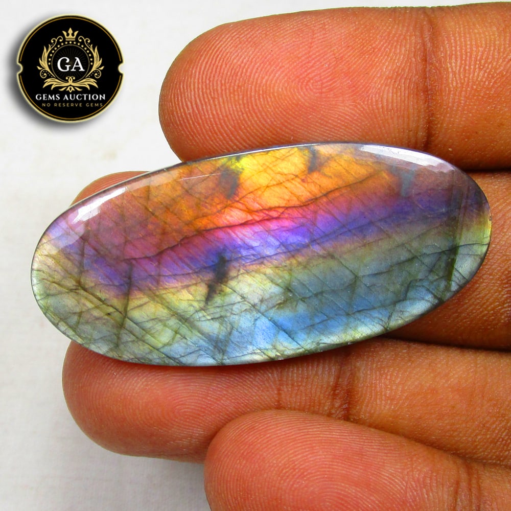34.20 Ct Natural Labradorite Jumbo Sized Oval Cab (1 of 4)