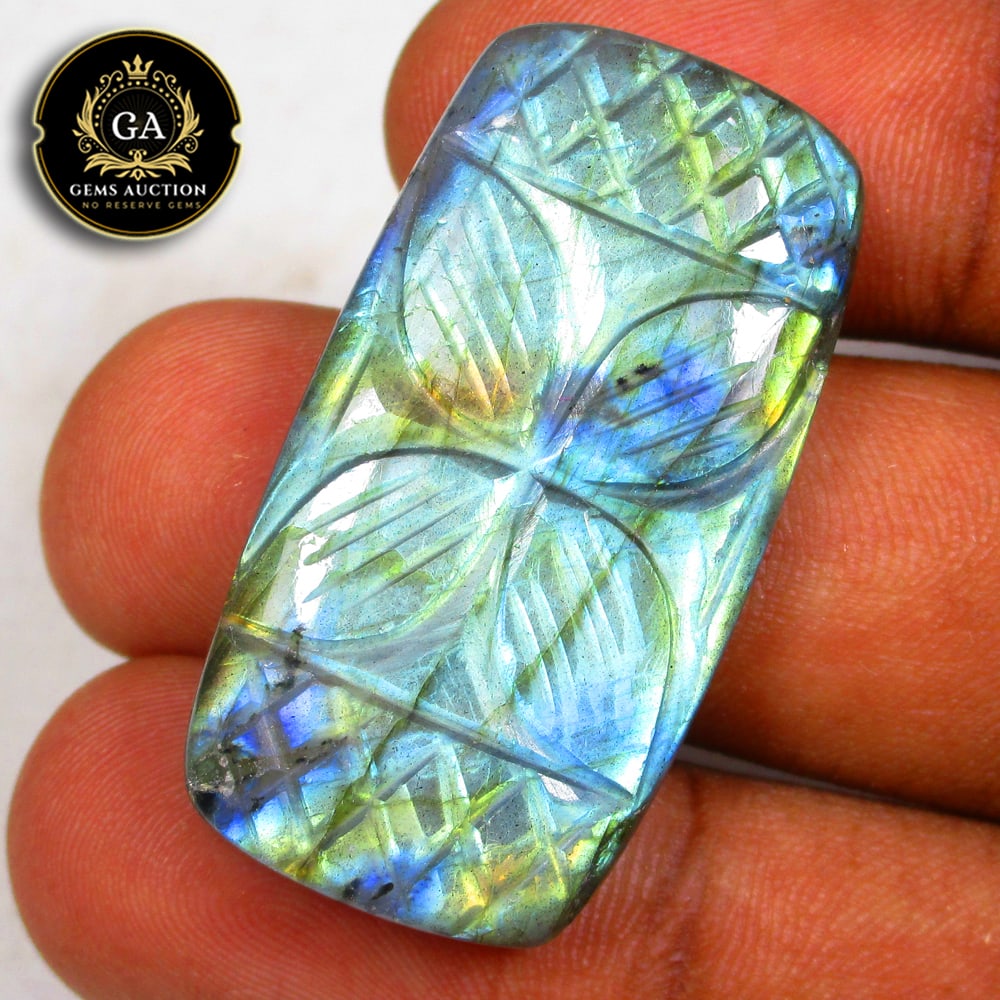 57.32 Ct Natural Blue Shaded Labradorite Cushion Cab (1 of 4)