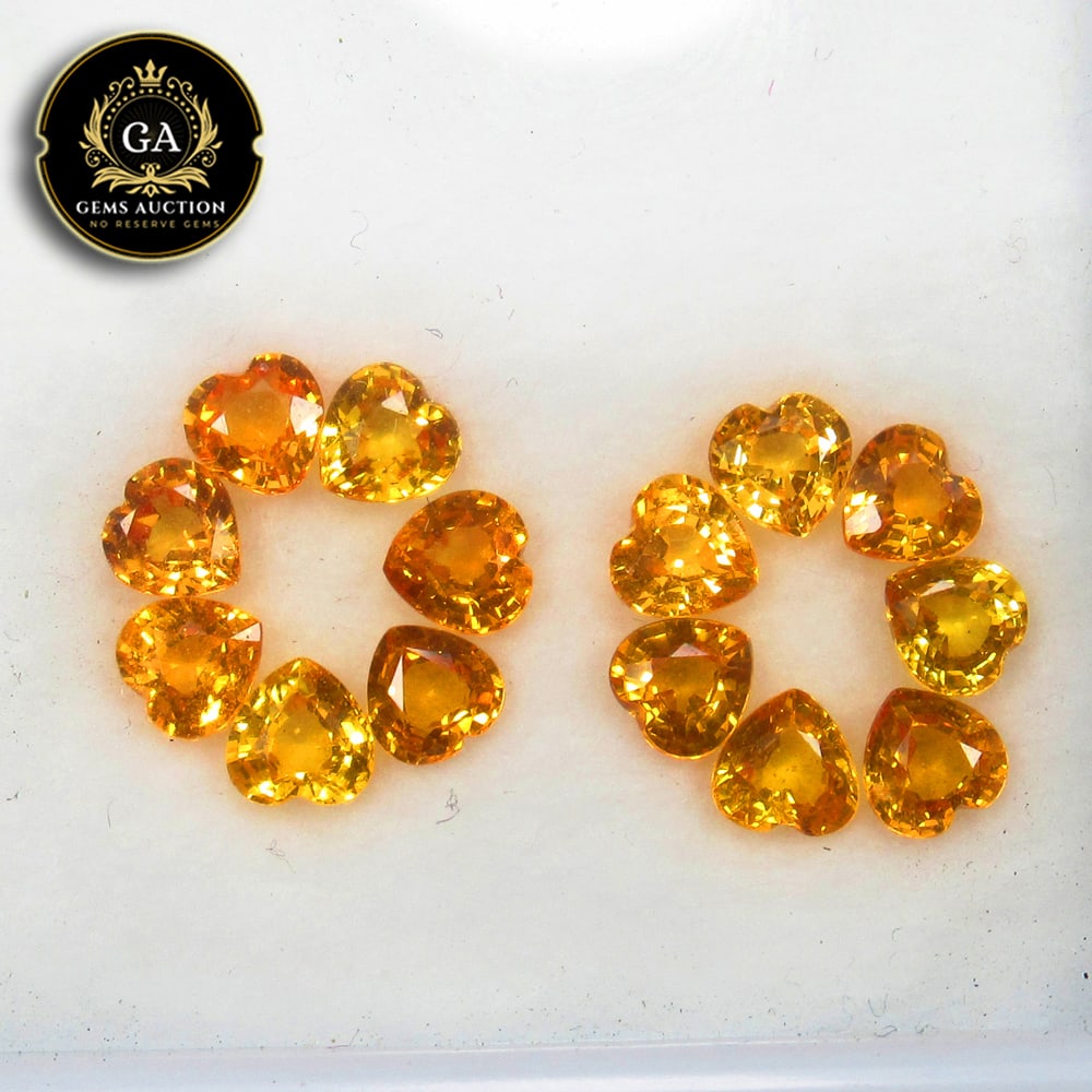 4.51 Ct Natural Orange Sapphire Heart Cut Jewellery Set (1 of 4)