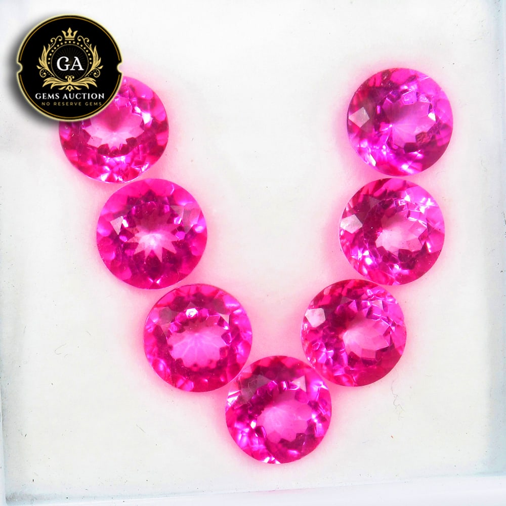 34.74 Ct Coated Pink Topaz Round Jewellery Set (1 of 3)