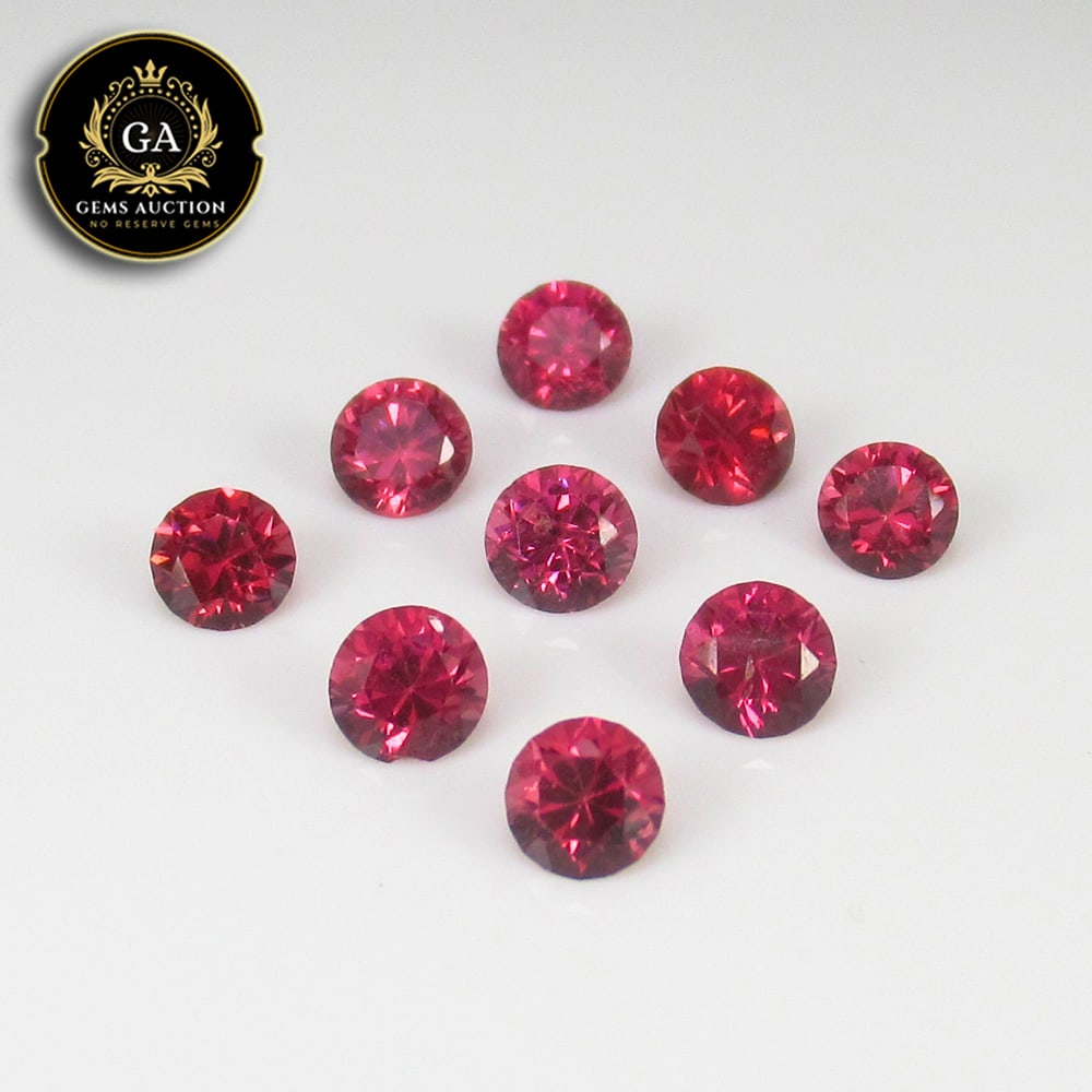 2.70 Ct Natural Rhodolite Garnet Almandine Red Round Jewellery Set (1 of 3)