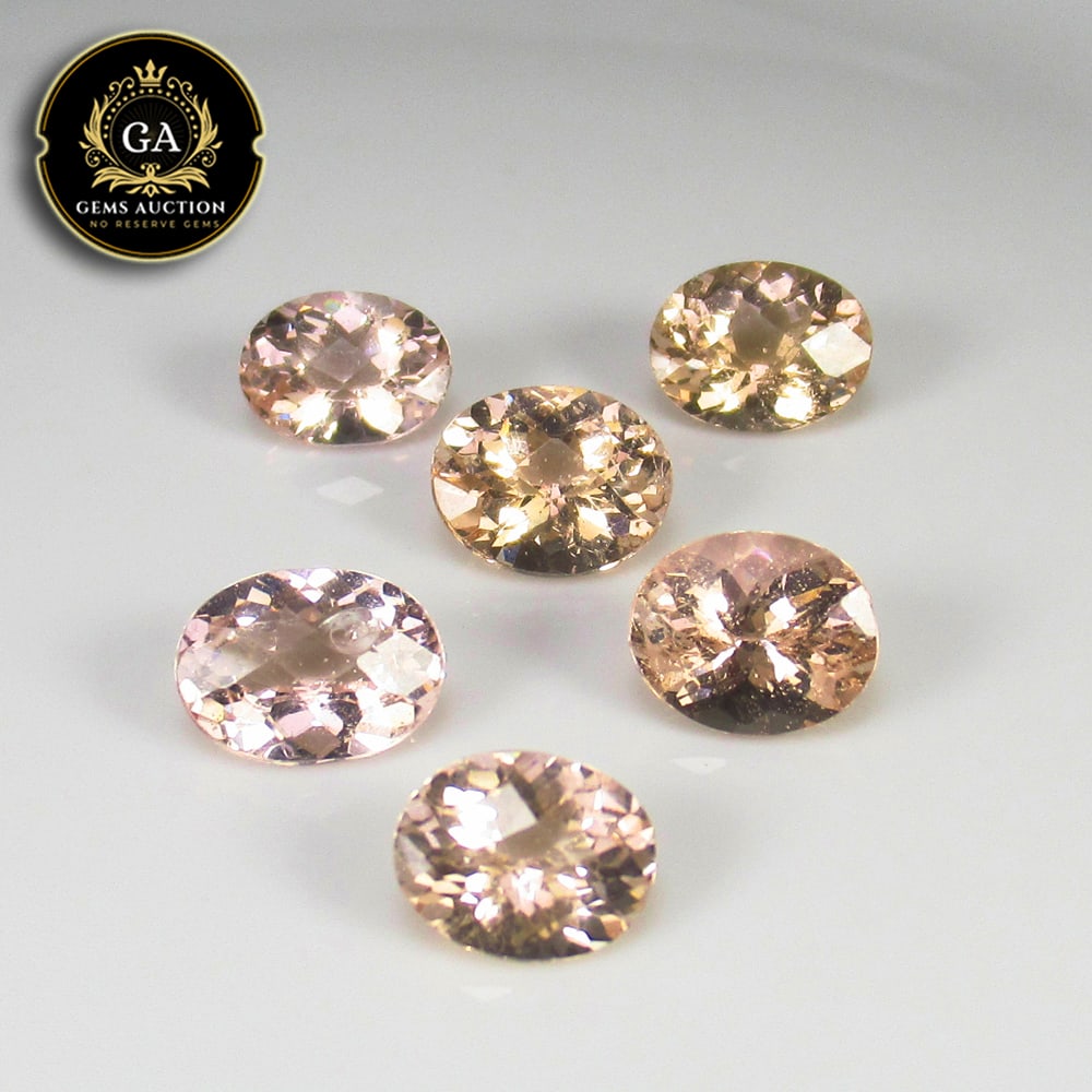 8.77 Ct Natural Peach Pink Morganite Oval Jewellery Set (1 of 3)
