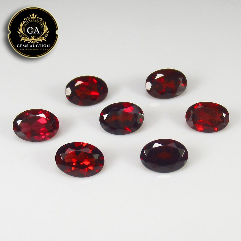 7.05 Ct Natural Rhodolite Garnet Almandine Red Oval Jewellery Set (1 of 3)