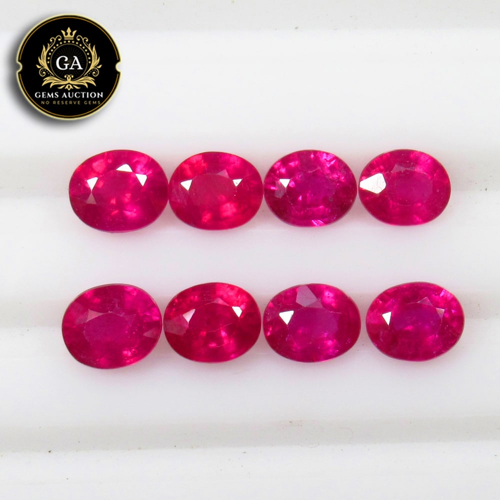 7.08 Ct Natural Pigeon Blood Red Ruby Oval Cut Jewellery Set (1 of 3)