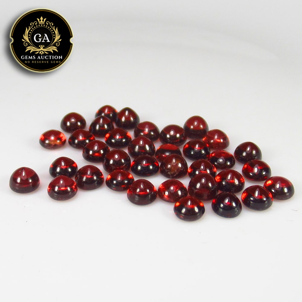 16.54 Ct Natural Rhodolite Garnet Almandine Red Round Cab Lot (1 of 3)