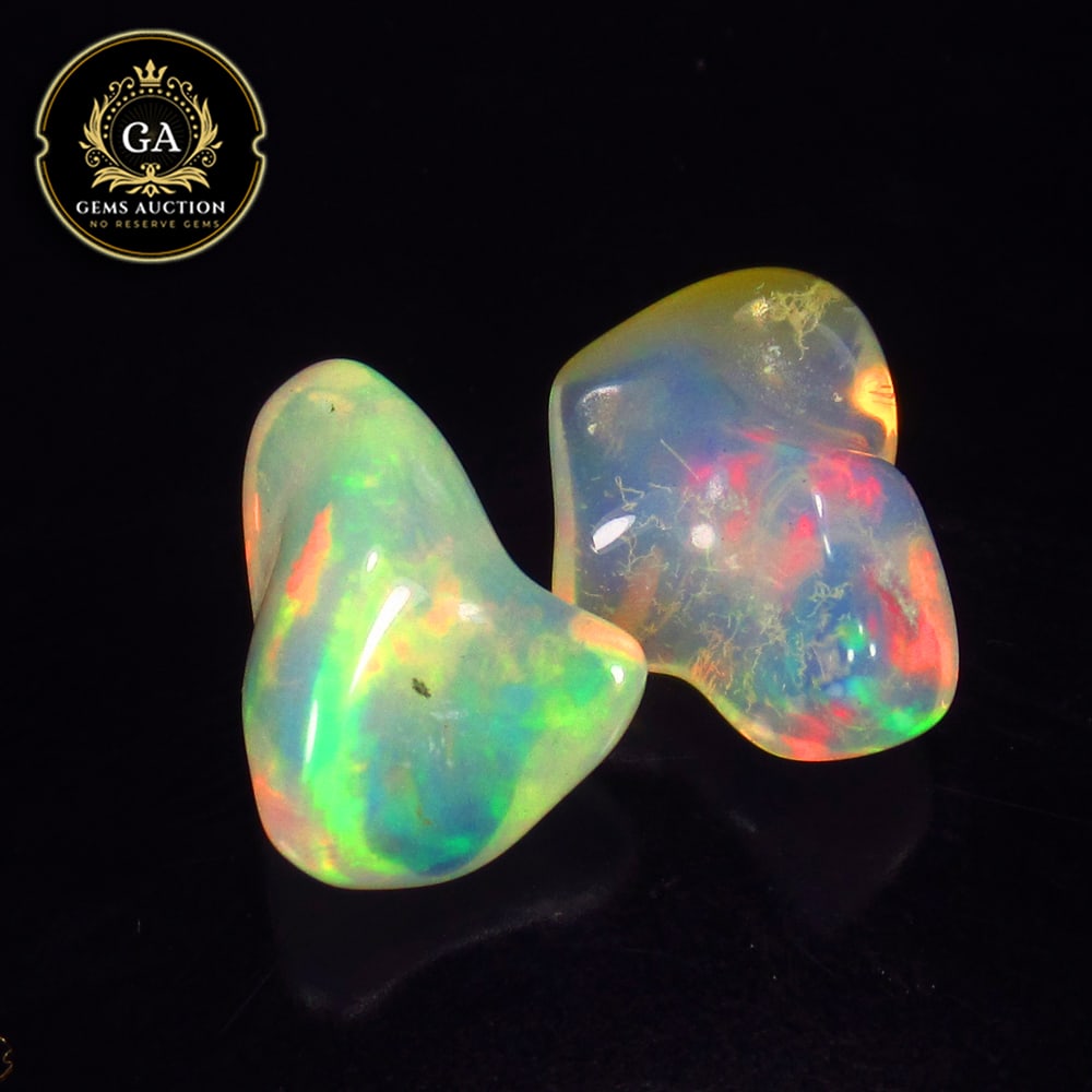 7.15 Ct Natural Multicolor Top Fire Opal Solid Rough Pair (1 of 3)