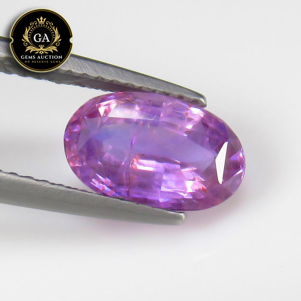 2.56 Ct Natural Ceylon Mine Violet Sapphire Oval Cut (1 of 2)