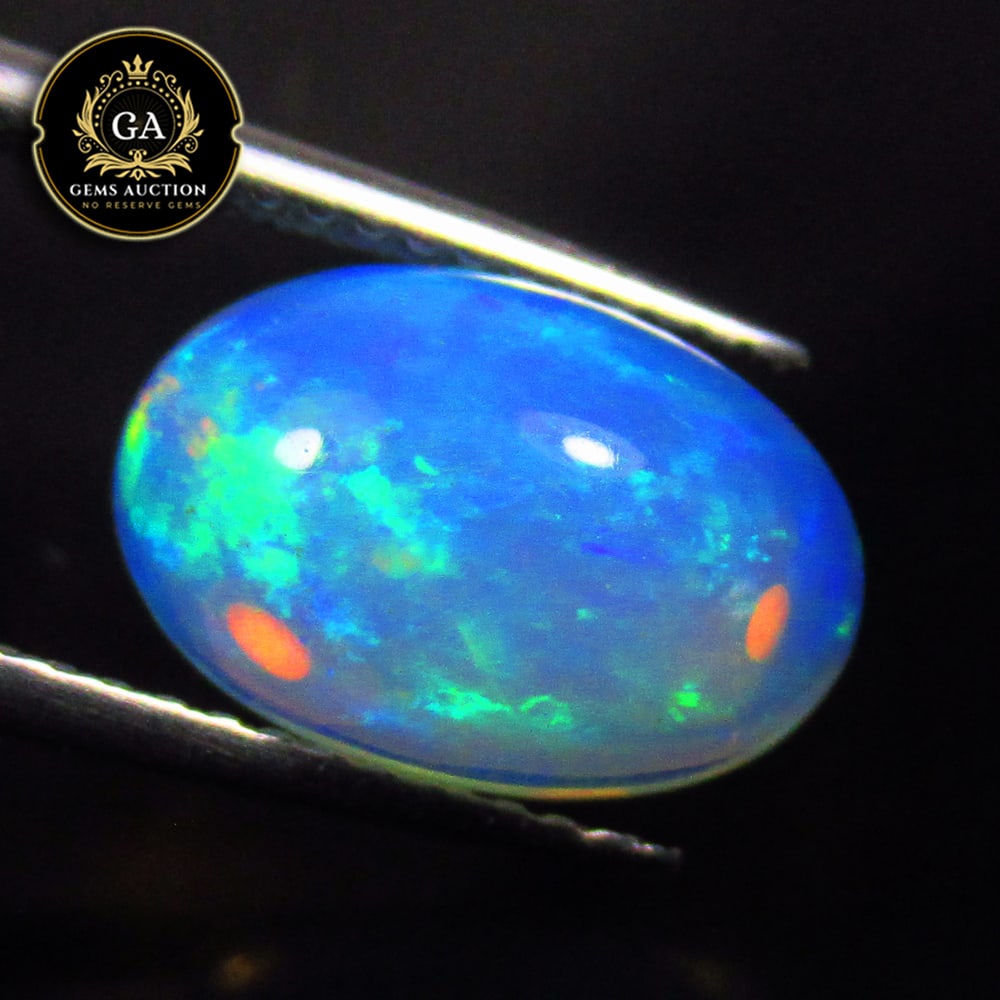 2.10 Ct Natural Ethiopian Multicolor Welo Opal Oval Cab (1 of 3)