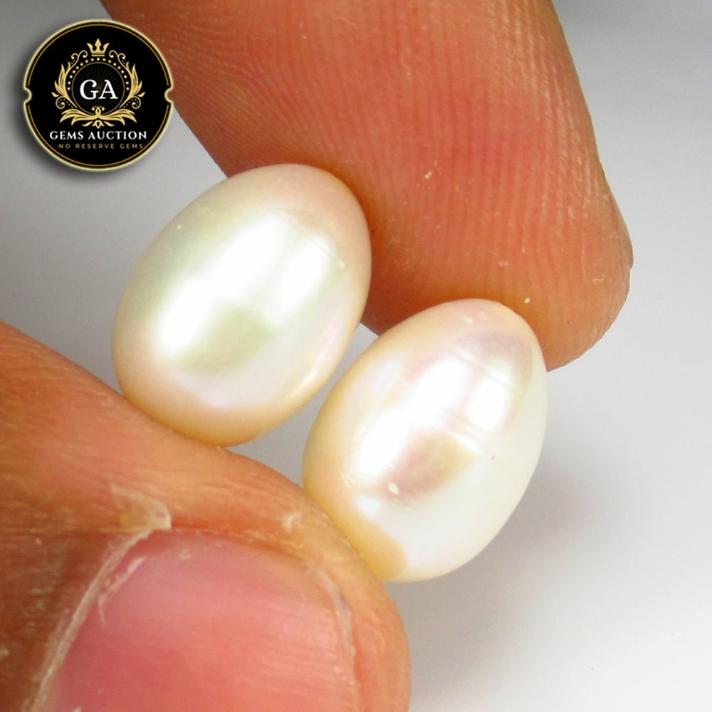 12.14 Ct Natural Fresh Water Pearl Egg Shaped Beads: Weight - 12.14 Ct / Size - 12.00 x 8.30 x 8.30 mm / 2 Pc's / Shape - Drilled Dumble Beads / Color - White / Clarity - OPaque / Origin - India / Treatment - None