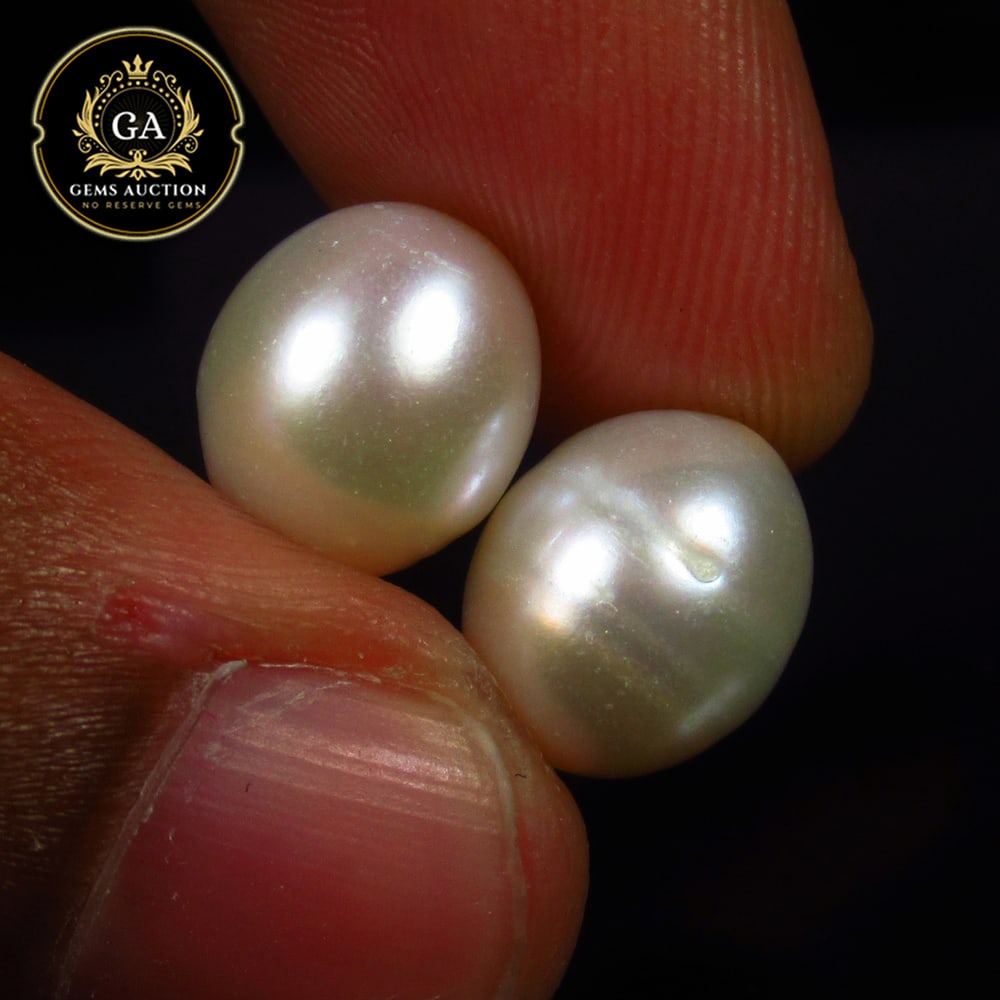 13.49 Ct Natural Fresh Water Pearl Egg Shaped Beads: Weight - 13.49 Ct / Size - 11.00 x 9.50 x 9.50 mm / 2 Pc's / Shape - Drilled Dumble Beads / Color - White / Clarity - OPaque / Origin - India / Treatment - None