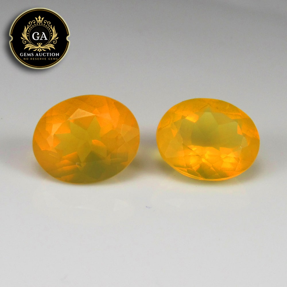 4.05 Ct Natural Mexican Opal Oval Cut Pair (1 of 3)