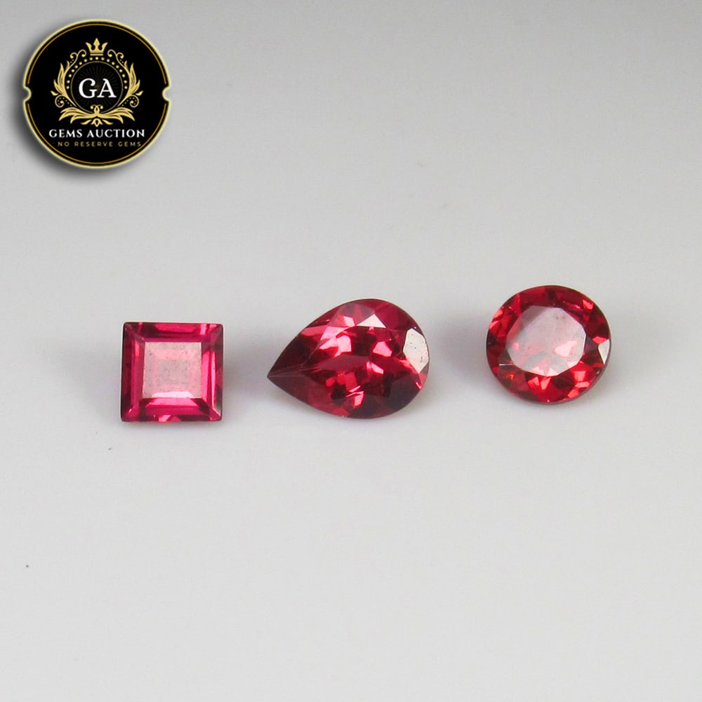 2.95 Ct Natural Rhodolite Garnet Almandine Red Mixed Cut Set: Weight - 2.95 Ct / Size - 5.0x5.0 - 8.0x6.0 mm / 3 Pc's / Shape - Mixed Cut / Clarity - VVS / Origin - Nigeria / Treatment - None
