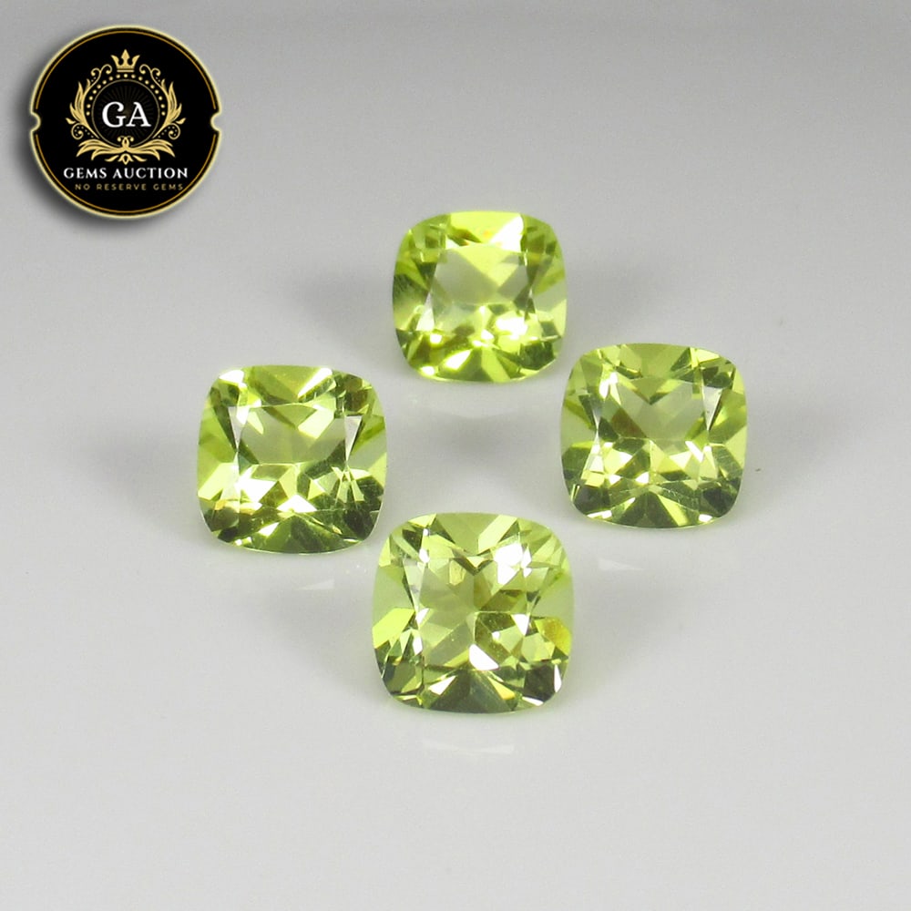 5.56 Ct Natural Loupe Clean Lemon Quartz Cushion Set: Weight - 5.56 Ct / Size - 7.00 x 7.00 x 4.60 mm / 4 Pc's / Shape - Cushion Cut / Clarity - VVS / Origin - Brazil / Treatment - None