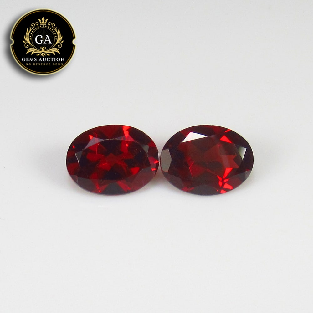 2.94 Ct Natural Rhodolite Garnet Almandine Red Oval Pair: Weight - 2.94 Ct / Size - 8.00 x 6.00 x 3.60 mm / 2 Pc's / Shape - Oval Cut / Clarity - VVS / Origin - Nigeria / Treatment - None