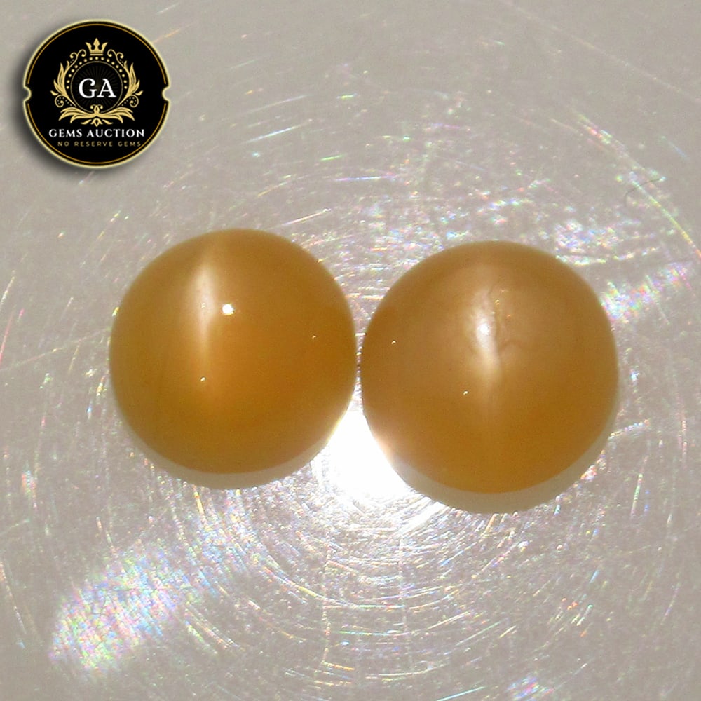 2.00 Ct Natural Orange Moonstone Round Pair (1 of 3)
