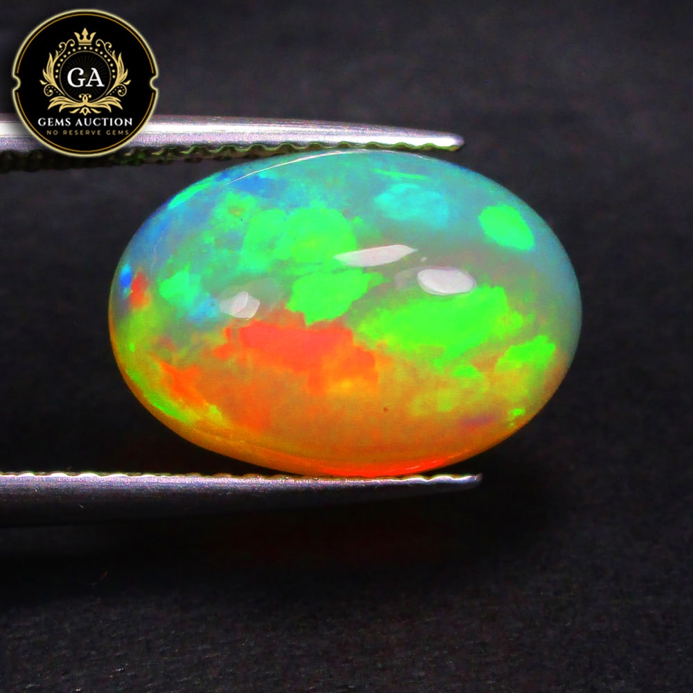 3.79 Ct Natural Multicolor Welo Opal Oval Cab (1 of 3)
