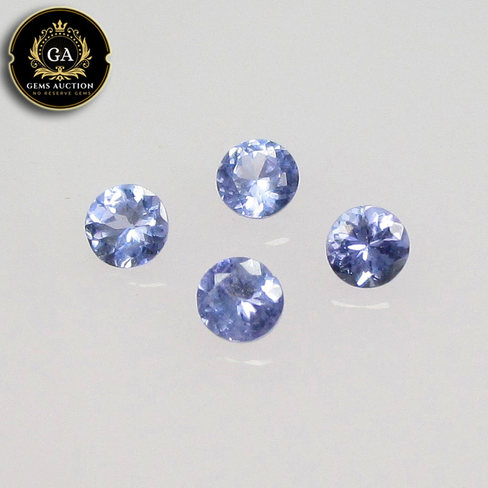 0.42 Ct Natural Tanzanite Round Cut Set: Weight - 0.42 Ct / Size- 2.80 - 2.90 mm / 4 Pc's / Shape - Round Cut / Clarity - VVS / Origin - Tanzania / Treatment - Standard Heated