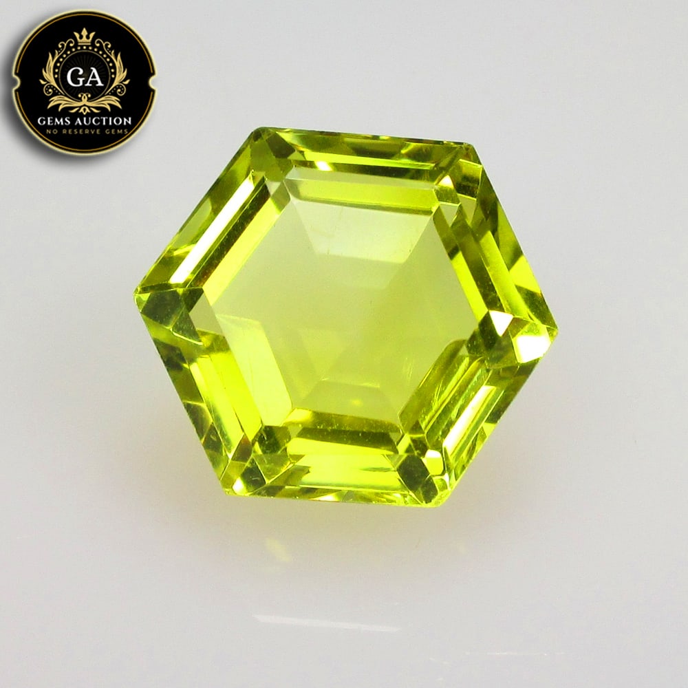 10.10 Ct Natural Loupe Clean Lemon Quartz Hexagon Cut: Weight - 10.10 Ct / Size -13.10 x 13.10 x 8.70 mm / Shape - Hexagon Cut / Clarity - VVS / Origin - Brazil / Treatment - None