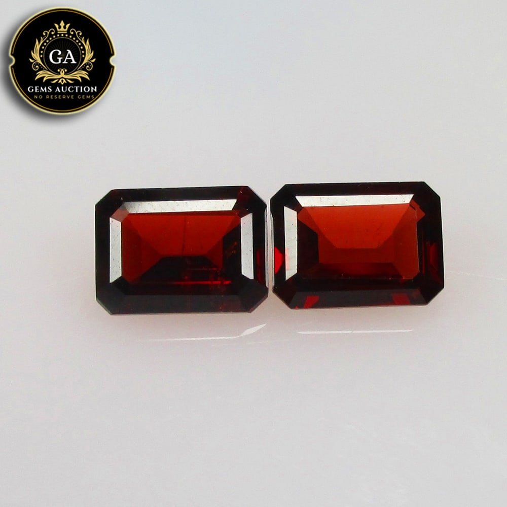 3.52 Ct Natural Rhodolite Garnet Almandine Red Octagon Pair: Weight - 3.52 Ct / Size - 8.10 x 6.00 x 3.30 mm / 2 Pc's / Shape - Octagon Cut / Clarity - VVS / Origin - Nigeria / Treatment - None