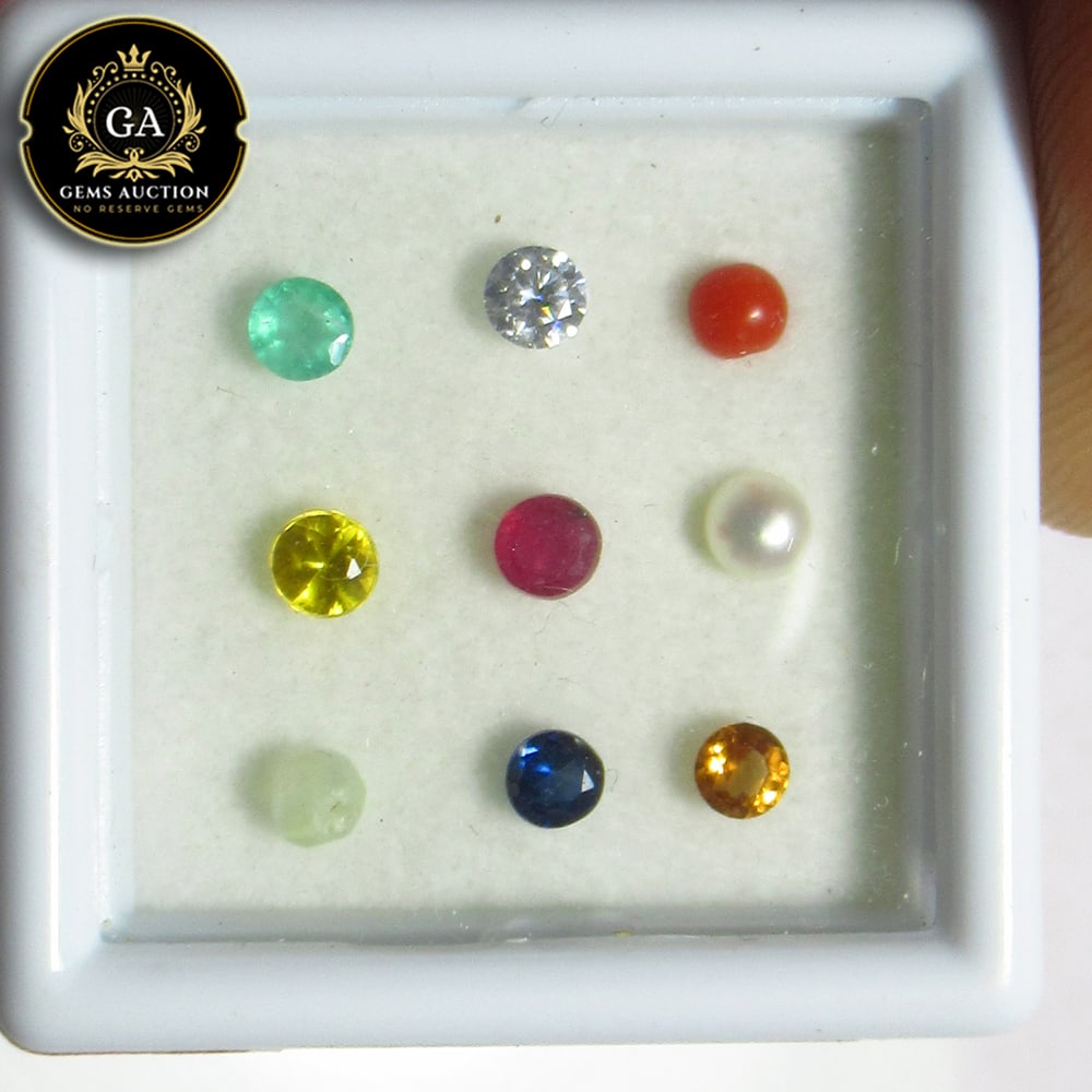 Calibrate 3 mm Round Natural Navratna 9 Gemstones Set (1 of 3)