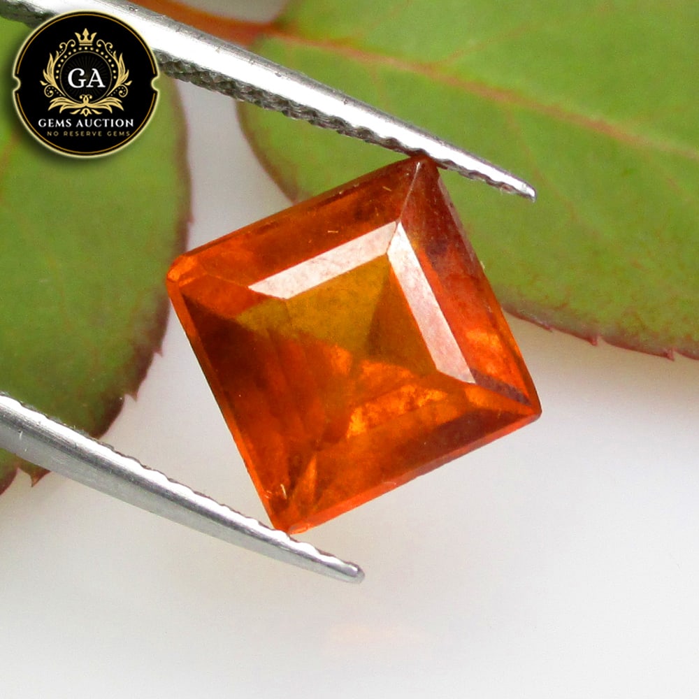 3.58 Ct Natural Deep Orange Hessonite Garnet Square Cut: Weight - 3.58 Ct / Size - 8.50 x 8.30 x 5.70 mm / Shape - Square Cut / Clarity - VVS / Origin - Nigeria / Treatment - None