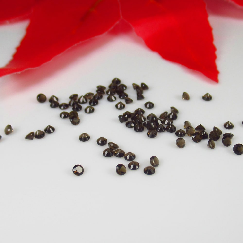 1.86 Ct Natural Smoky Quartz Round Cut Lot (1 of 3)