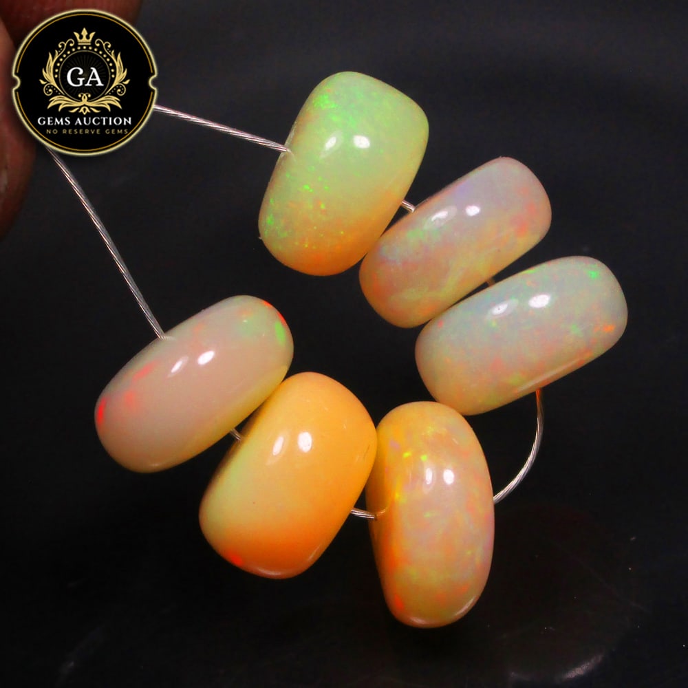 13.25 Ct Natural 6 Drilled Multi-color Welo Opal Round Beads (1 of 3)