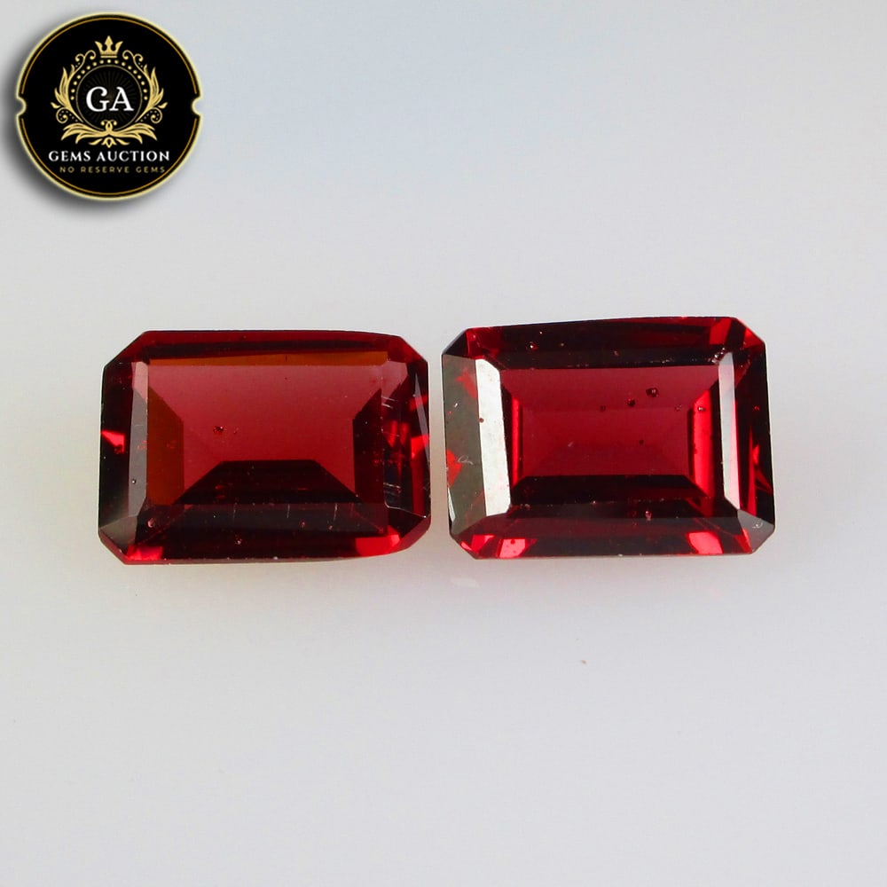 3.41 Ct Natural Rhodolite Garnet Almandine Octagon Cut Pair: Weight - 3.41 Ct / Size - 8.20 x 6.10 x 3.10 mm / 2 Pc's / Shape - Octagon Cut / Clarity - VVS / Origin - Nigeria / Treatment - None