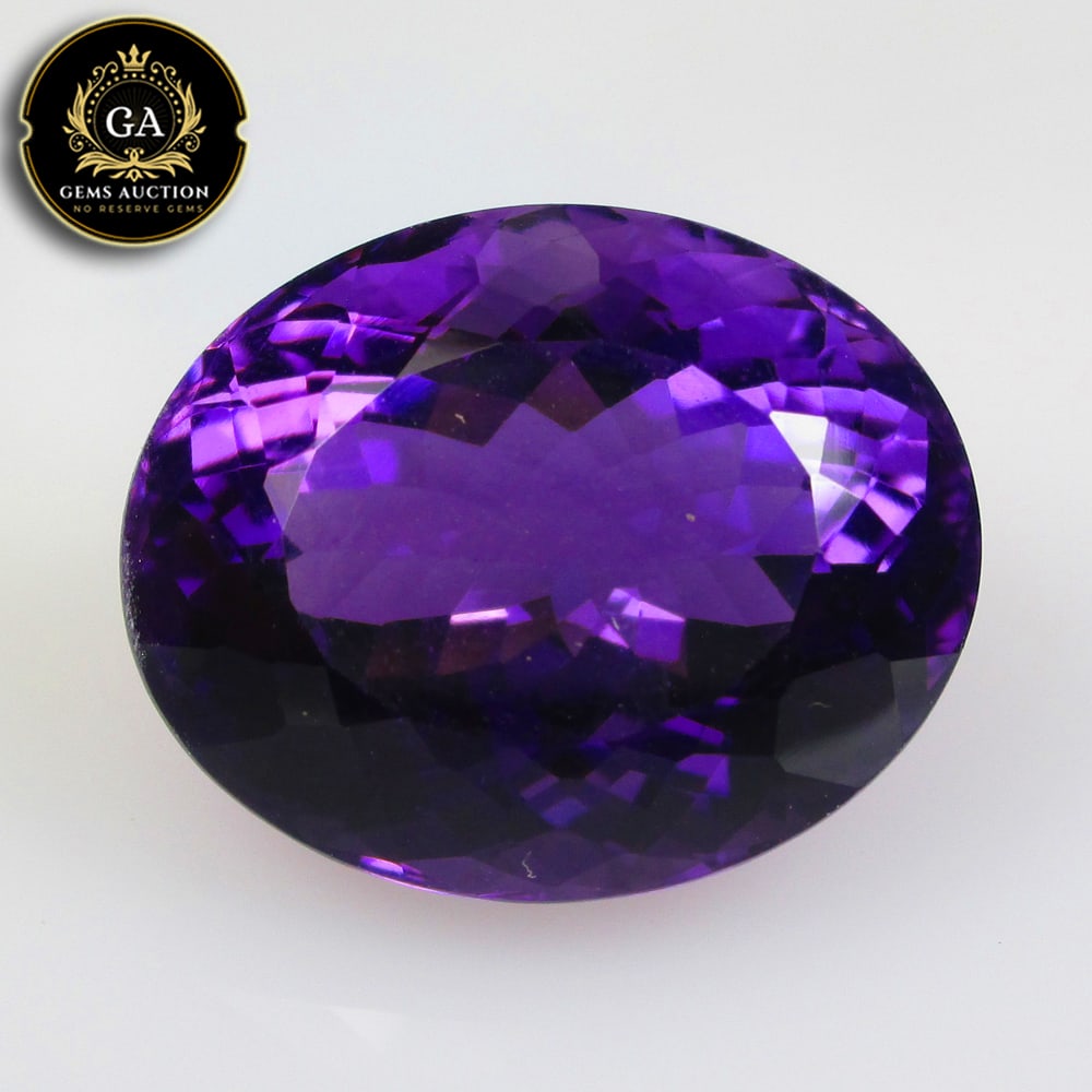 19.17 Ct Natural African Purple Amethyst Oval Cut (1 of 3)